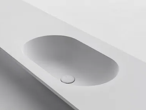 OVAL - Cristalplant® washbasin with integrated countertop - Washbasin by FALPER