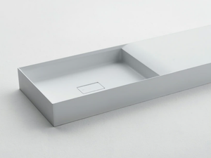 PURE - Rectangular Ceramilux® washbasin with integrated countertop - Washbasin by FALPER
