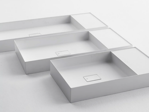 QUATTRO.ZERO – D8H - Rectangular Ceramilux® washbasin - Washbasin by FALPER
