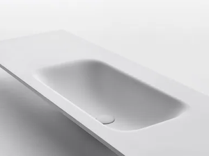 ROUND SOFT - Cristalplant® washbasin with integrated countertop - Washbasin by FALPER