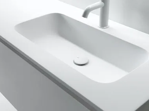 ROUNDLUX - Ceramilux® washbasin with integrated countertop - Washbasin by FALPER