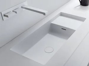 SQUARE - Cristalplant® washbasin with integrated countertop - Washbasin by FALPER