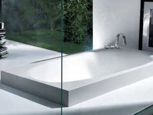 VASCAMISURA - Semi-inset rectangular Cristalplant® bathtub - Bathtub by FALPER