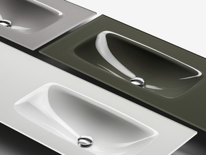 VETRO - Glass washbasin with integrated countertop - Washbasin by FALPER