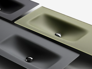 VETRO - Satin glass washbasin with integrated countertop - Washbasin by FALPER