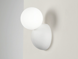 KISS - LED satin glass and gypsum wall lamp - Wall lamp by Fan Europe Lighting