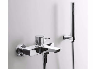 LAMÈ - Wall-mounted bathtub mixer with hand shower - Tap by Fantini Rubinetti