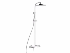 LAMÈ - Wall-mounted thermostatic shower panel with overhead shower _ Fantini Rubinetti