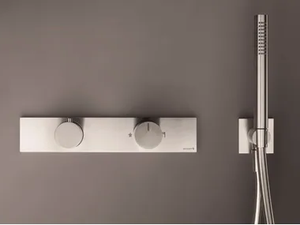 MILANO - D272A/7372B - Wall-mounted stainless steel bathtub mixer with diverter - Tap by Fantini Rubinetti