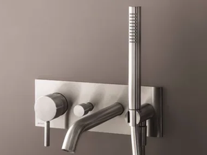 NOSTROMO - D020A/E321B - Wall-mounted bathtub mixer with hand shower - Tap by Fantini Rubinetti