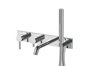 NOSTROMO - E820B+R021A - Wall-mounted bathtub mixer with hand shower - Tap by Fantini Rubinetti