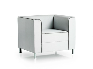 AT LOUNGE - Upholstered armchair with armrests - Armchair by FANTONI