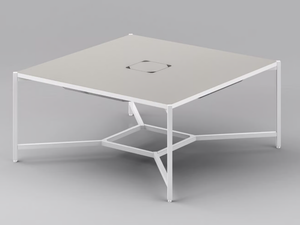 HUB - Square meeting table with cable management - Table by FANTONI