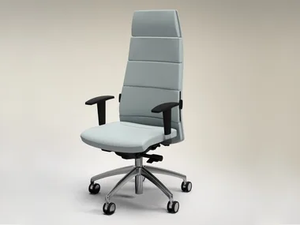 TRENDY FIRST CLASS - Leather office chair with armrests with 5-Spoke base - Office Chair by FANTONI