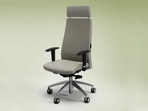 TRENDY - Leather executive chair with 5-spoke base with headrest - Office Chair by FANTONI