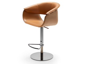 AIRLUX - Leather stool with gas lift - Stool by Fasem