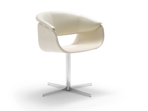 AIRLUX - With 4-spoke base leather chair with armrests - Chair by Fasem