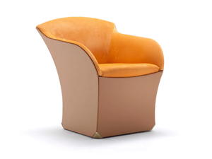 BONA - Upholstered leather easy chair - Armchair by Fasem
