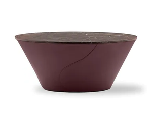 ELECTA - Oval tanned leather coffee table for living room - Coffee table by Fasem