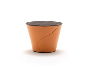ELECTA - Round tanned leather coffee table - Coffee table by Fasem