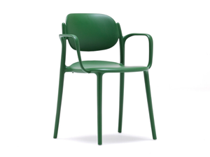 GREEN - BOY - Stackable polypropylene chair with armrests - Chair by Fasem