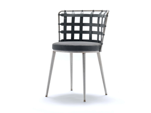LOLA - Steel chair with integrated cushion - Accessories by Fasem