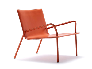 LYS - Tanned leather easy chair with armrests - Armchair by Fasem