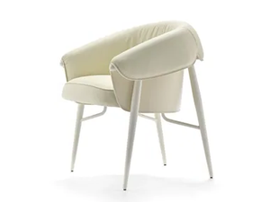 MONTGOMERY - Upholstered tanned leather easy chair with armrests - Armchair by Fasem