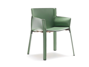 P90 - Tanned leather chair with armrests - Chair by Fasem