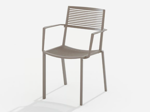 EASY - Stackable aluminium garden chair with armrests - Chair by FAST