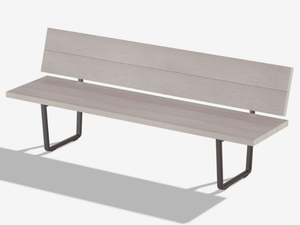 ORIZON - Wooden effect aluminium garden bench with back - Bench by FAST