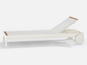 SOLARIS - Sunlounger in painted aluminium and Batyline fabric with castors - Accessories by FAST