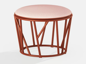 WILD - Round aluminium garden pouf - Pouf by FAST