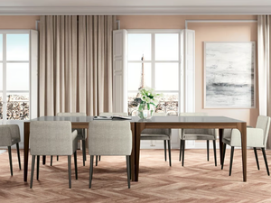 HUGO - Square wood and glass table - Table by Febal Casa