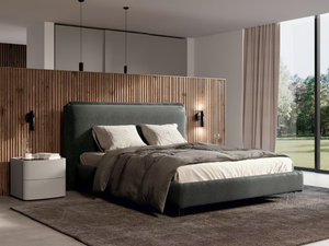 SOFIA - Fabric bed with upholstered headboard - Bed frame by Febal Casa