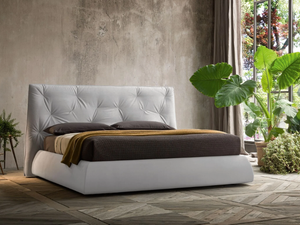 LENNY - Fabric double bed with upholstered headboard - Bed frame by Felis
