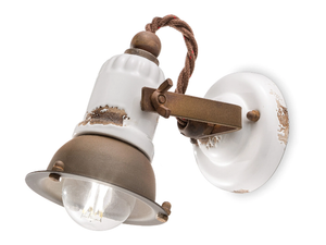 LOFT - Wall-mounted adjustable round ceramic spotlight - Functional light by FERROLUCE