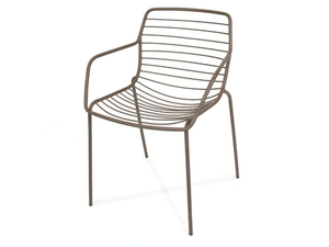CLARIS - Stackable stainless steel chair with armrests - Chair by Fischer Möbel