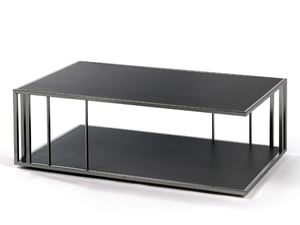 SUITE - Rectangular low coffee table with integrated magazine rack - Side table by Fischer Möbel