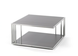 SUITE - Square low coffee table with integrated magazine rack - Side table by Fischer Möbel