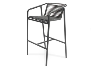 SUITE - Stainless steel and fabric garden stool - Stool by Fischer Möbel