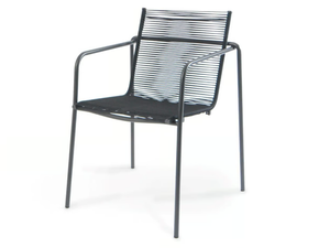 TAKU - Stackable rope garden chair with armrests - Chair by Fischer Möbel