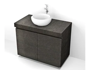 BASE - Single laminate vanity unit with doors - Door by FIT INTERIORS