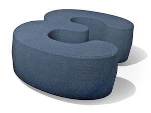NUMBERS - Eco-leather pouf with fire retardant padding - Pouf by FIT INTERIORS