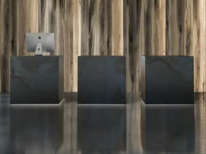 UNIKO - Modular wooden Reception desk with Built-In Lights - Desk by FIT INTERIORS