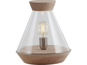 HALO - Wood and glass table lamp - Table lamp by Flam & Luce