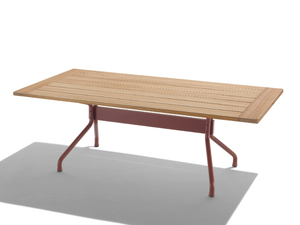 ACADEMY - Stainless steel garden table with iroko top - Table by Flexform