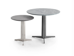 FLY - Round natural stone coffee table - Side table by Flexform