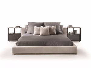 GROUNDPIECE - Fabric double bed with removable cover - Bed frame by Flexform