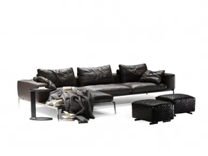 LIFESTEEL - 3 seater sectional leather sofa - Sofa by Flexform